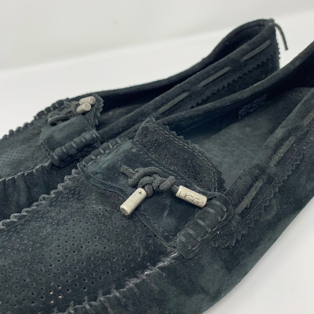 UGG Roni black suede moccasin with lace details